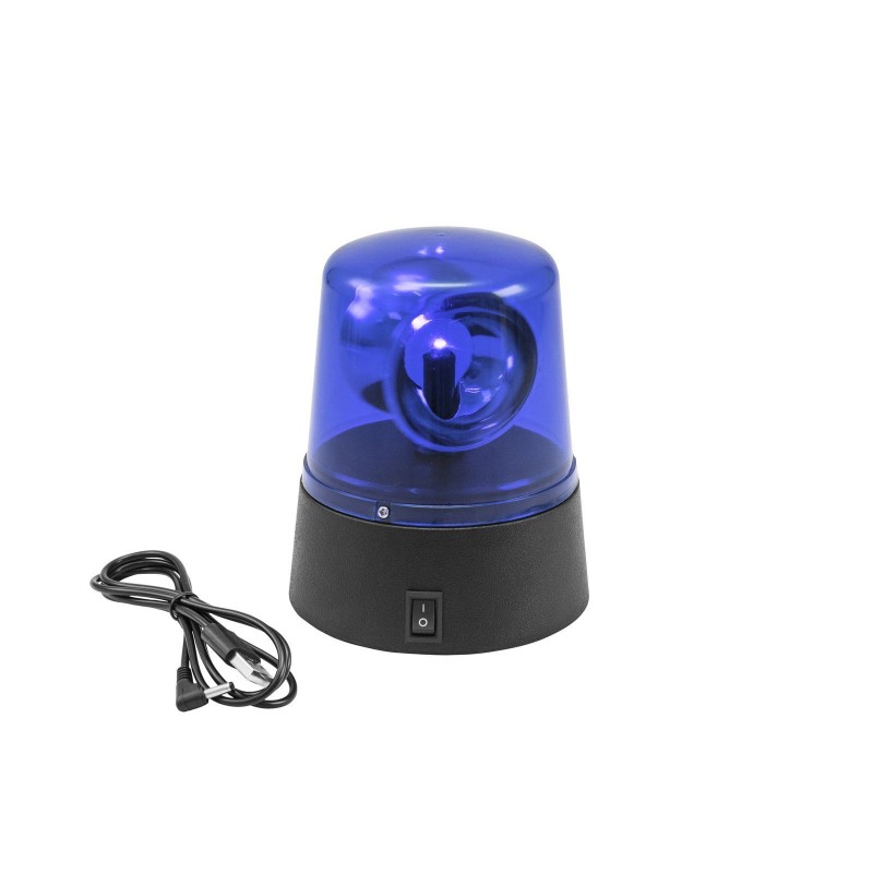 mini lampeggiante blu con funzionamento a batterie o usb. Blu. Dj
